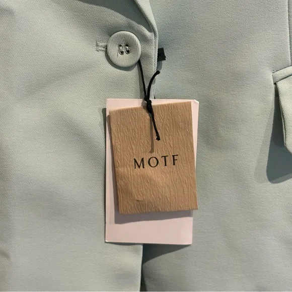 MOTF SHEIN STRUCTURED SINGLE BUTTON BLAZER Mint Green Size XS NWT - Picture 11 of 12